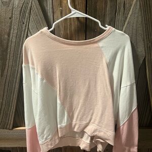Colorblock Pink and White Women's Top